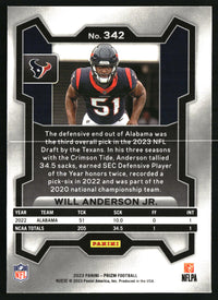 Will Anderson Jr. 2023 Panini Prizm #342 RC