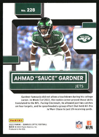 Ahmad "Sauce" Gardner 2022 Donruss Optic #228 RC