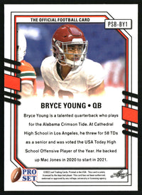 Bryce Young 2022 Pro Set Draft #PSB-BY1 Base Wave Silver