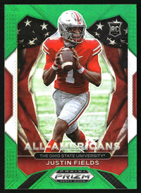 Justin Fields 2021 Panini Prizm Draft Picks Collegiate #192 Green