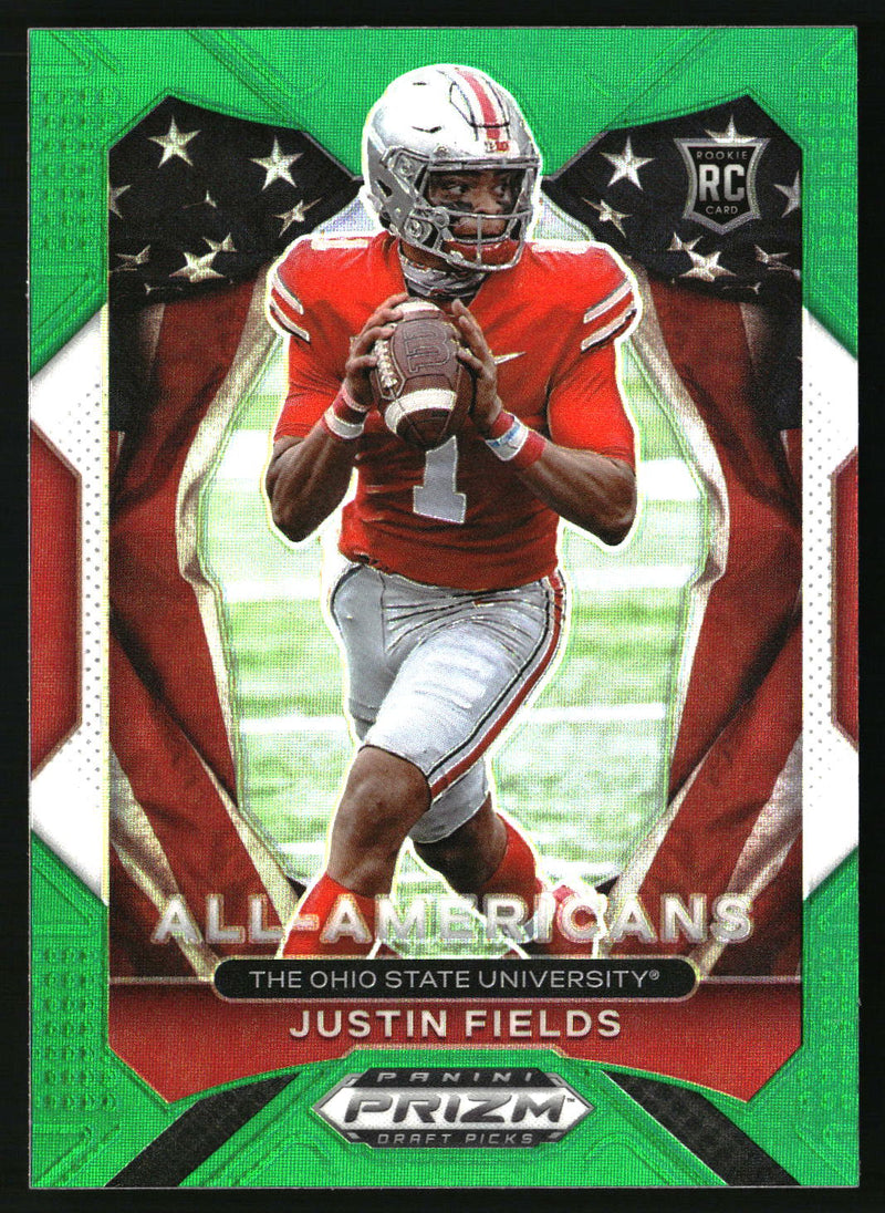 Justin Fields 2021 Panini Prizm Draft Picks Collegiate #192 Green