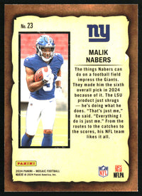 Malik Nabers 2024 Panini Mosaic #23 Notoriety