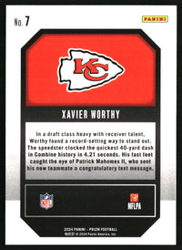 Xavier Worthy 2024 Panini Prizm #7 Emergent