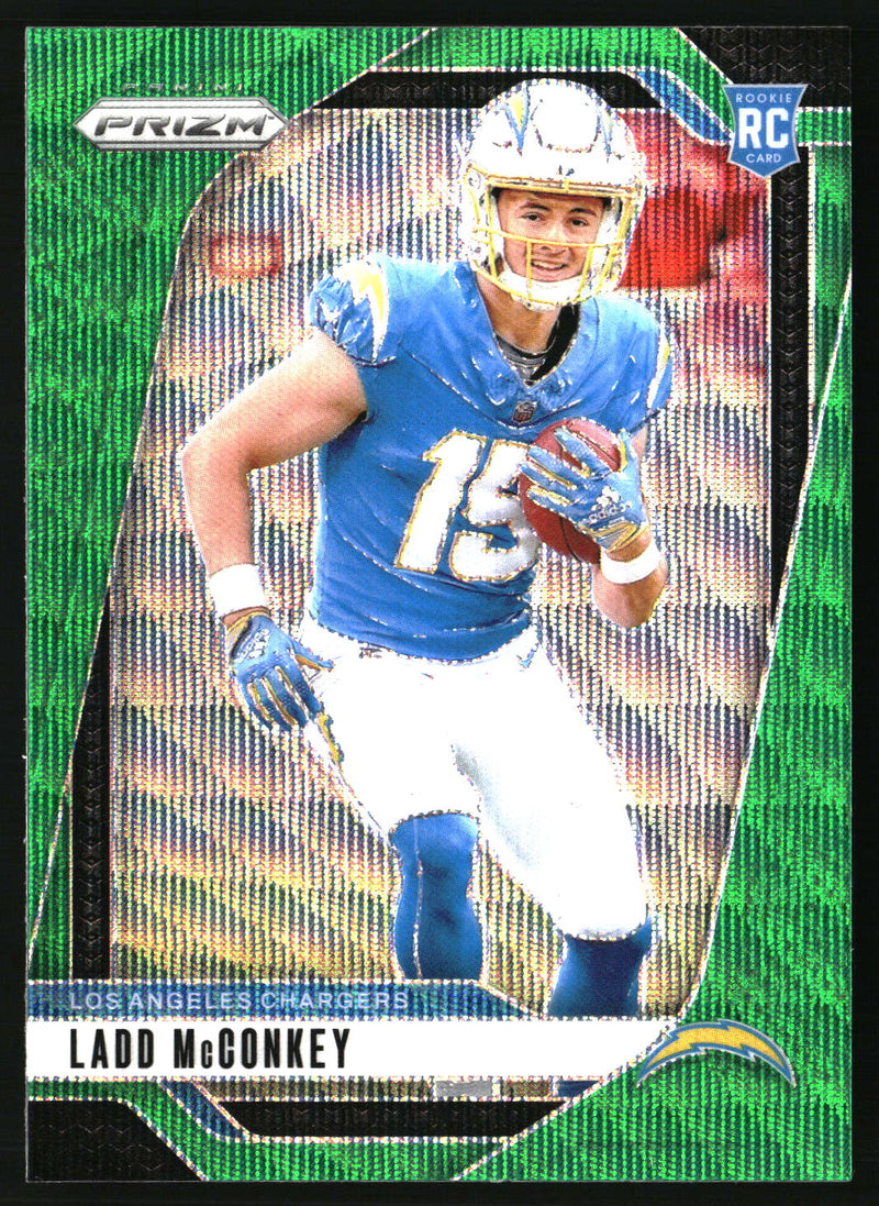 Ladd McConkey 2024 Panini Prizm #365 Green Wave RC