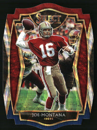 Joe Montana 2020 Panini Select #118 Tri-Color Prizm Die Cut