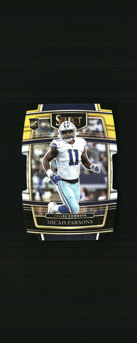 Micah Parsons 2021 Panini Select #85 Black and Gold Prizm Die Cut RC