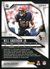 Will Anderson Jr. 2024 Panini Prizm #116 Purple Wave SN