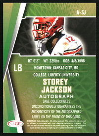 Storey Jackson 2022 SAGE #A-SJ Autographs Black AU
