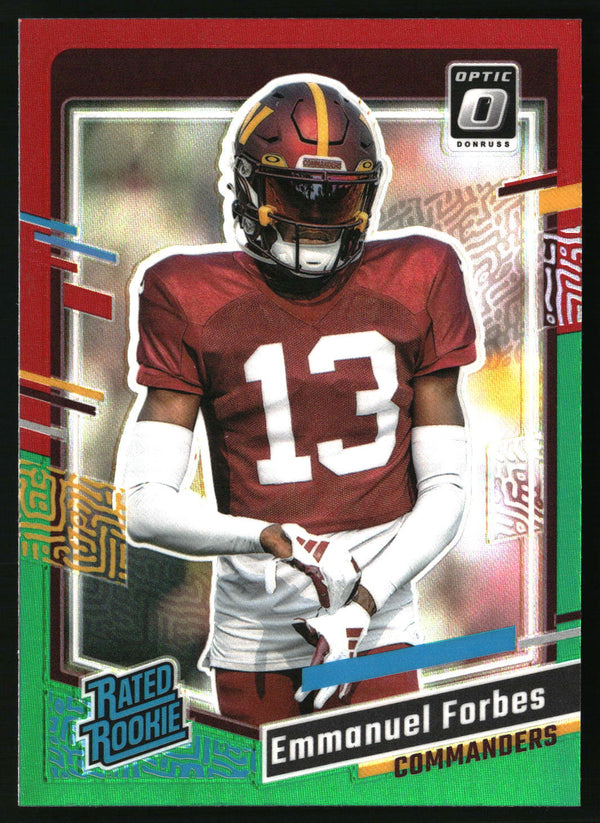 Emmanuel Forbes 2023 Donruss #399 Optic Rated Rookie Red & Green Prizm RC