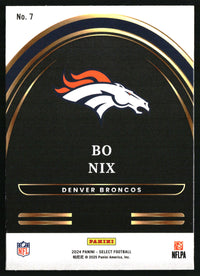Bo Nix 2024 Panini Select #7 Select Future