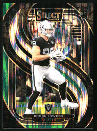 Brock Bowers 2024 Panini Select #118 Black & Green Prizm Shock RC