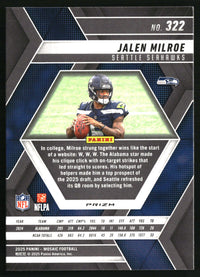 Jalen Milroe 2025 Panini Mosaic #322 Mosaic Red and White Stripe RC