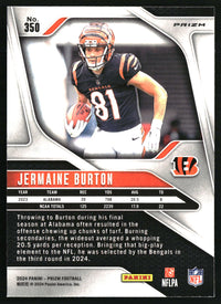 Jermaine Burton 2024 Panini Prizm #350 Pink Wave RC