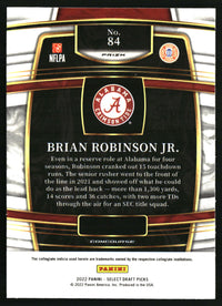Brian Robinson Jr. 2022 Panini Select Draft Picks #84 Red Lazer Prizm