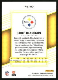 Chris Oladokun 2022 Donruss Elite #180 Status Explosion SN, RC