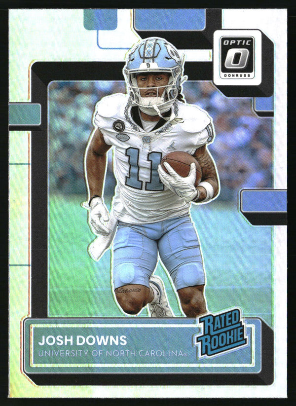 Josh Downs 2023 Panini Chronicles Draft Picks #12 Optic Rated Rookies Holo