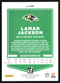 Lamar Jackson 2021 Donruss #239b No Helmet