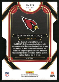 Marvin Harrison Jr. 2024 Panini Select #219 Silver Prizm Die Cut RC