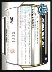 Andrel Anthony 2022 Bowman University Chrome #63 Purple Refractor SN