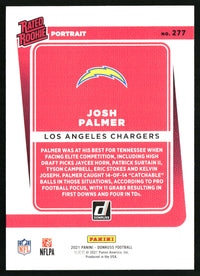 Josh Palmer 2021 Donruss #277 Rated Rookies Portrait RC
