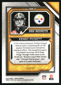 Kenny Pickett 2022 Panini Prizm #NR-1 New Recruits