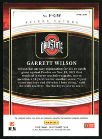 Garrett Wilson 2022 Panini Select Draft Picks #F-GW Future Silver Prizm