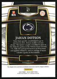 Jahan Dotson 2022 Panini Select Draft Picks #87 Red Lazer Prizm