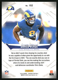Jared Verse 2024 Panini Phoenix #192 Purple RC