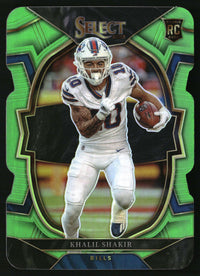 Khalil Shakir 2022 Panini Select #99 Neon Green Prizm Die Cut SN, RC