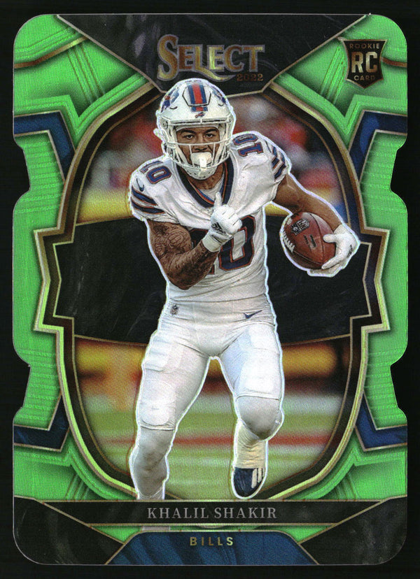 Khalil Shakir 2022 Panini Select #99 Neon Green Prizm Die Cut SN, RC