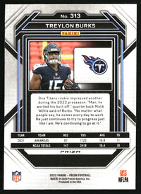 Treylon Burks 2022 Panini Prizm #313 Orange Ice RC