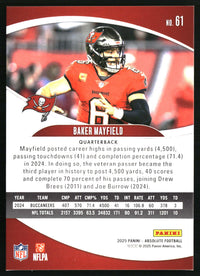 Baker Mayfield 2025 Panini Absolute #61 Blue Diamonds SN