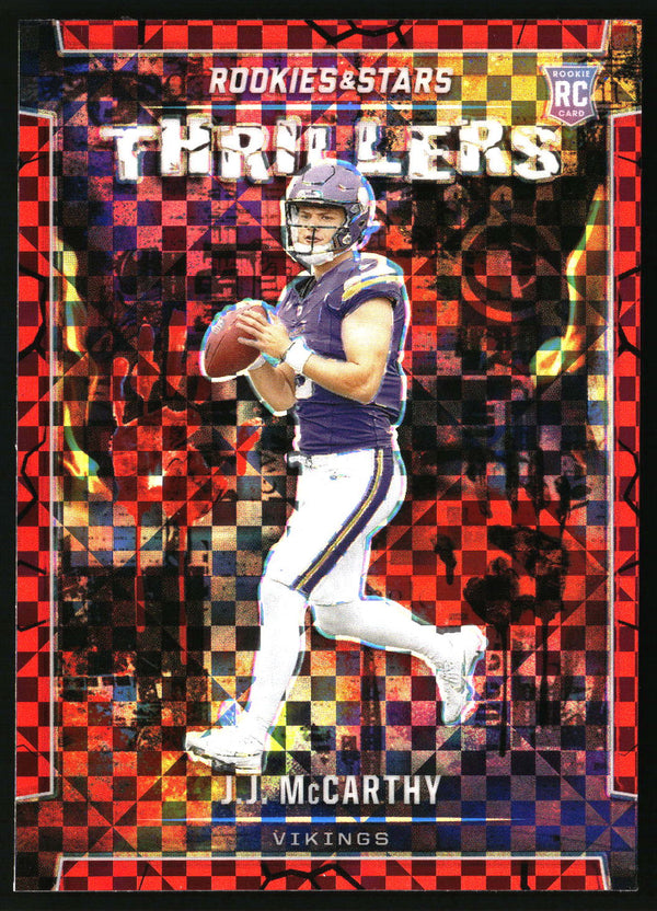 J.J. McCarthy 2024 Panini Rookies & Stars #T-JMY Thrillers Red Plaid