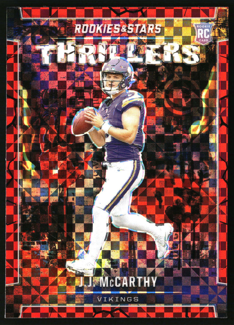 J.J. McCarthy 2024 Panini Rookies & Stars #T-JMY Thrillers Red Plaid