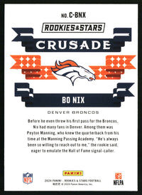 Bo Nix 2024 Panini Rookies & Stars #C-BNX Crusade Red Plaid