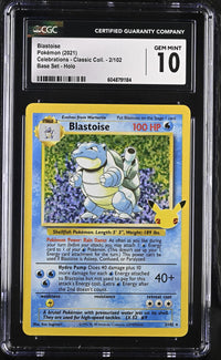 Blastoise #2/102 2021 Celebrations - Classic Coll. CGC 10