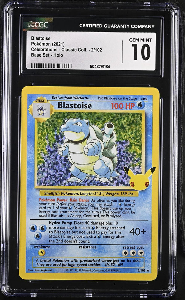 Blastoise #2/102 2021 Celebrations - Classic Coll. CGC 10