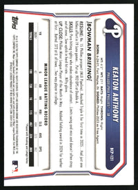 Keaton Anthony 2026 Bowman #BCP-121 Chrome Prospects