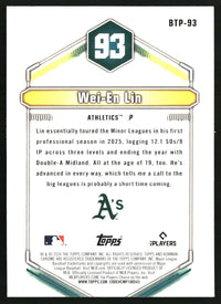 Wei-En Lin 2026 Bowman #BTP-93 Bowman Scouts' Top 100