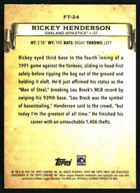 Rickey Henderson 2026 Finest #FT-24 Finest Timelines HOF