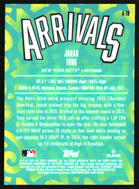 Jonah Tong 2026 Finest #A-19 Arrivals