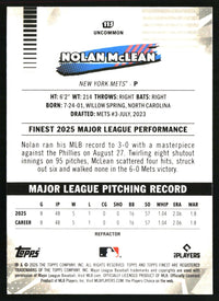 Nolan McLean 2026 Finest #115 Refractor RC