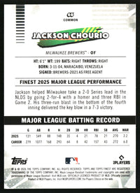 Jackson Chourio 2026 Finest #66 Mini-Diamond Refractor
