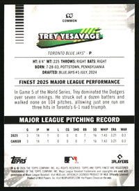 Trey Yesavage 2026 Finest #96 Mini-Diamond Refractor RC