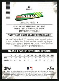 Joe Ryan 2026 Finest #43 Mini-Diamond Refractor