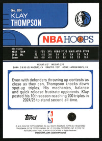 Klay Thompson 2025-26 Hoops #104 Green Hoops
