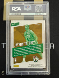 Jayson Tatum #3 2017 Panini Prestige Micro Etch Rookies PSA 8 Bright Grn.