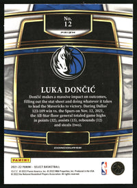 Luka Doncic 2021-22 Panini Select #12 Gold Wave Prizm