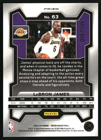 LeBron James 2023-24 Panini Prizm #63 Prizm Purple Ice SN