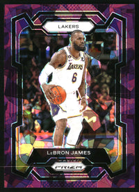 LeBron James 2023-24 Panini Prizm #63 Prizm Purple Ice SN